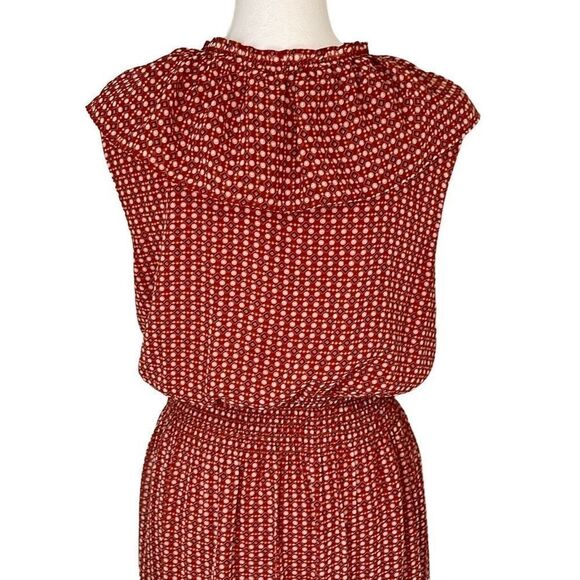 Max Studio Womens Maxi Dress Tiered Ruffle Elastic Waist Burnt Orange Size Small - Picture 4 of 12